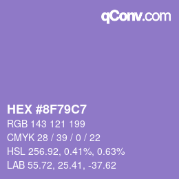 Color code: HEX #8F79C7 | qconv.com