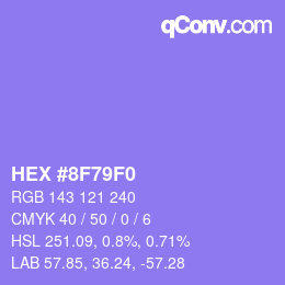 Color code: HEX #8F79F0 | qconv.com
