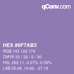 カラーコード: HEX #8F7AB3 | qconv.com
