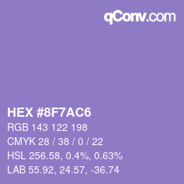 Color code: HEX #8F7AC6 | qconv.com