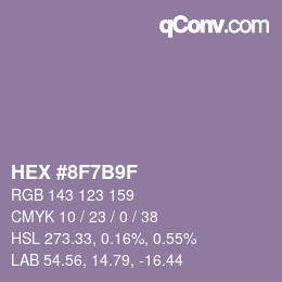 カラーコード: HEX #8F7B9F | qconv.com