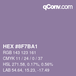 Color code: HEX #8F7BA1 | qconv.com