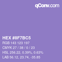 Color code: HEX #8F7BC5 | qconv.com