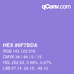 Color code: HEX #8F7BDA | qconv.com