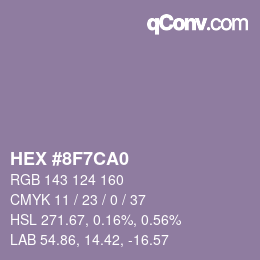 Código de color: HEX #8F7CA0 | qconv.com