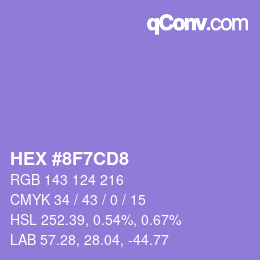 カラーコード: HEX #8F7CD8 | qconv.com