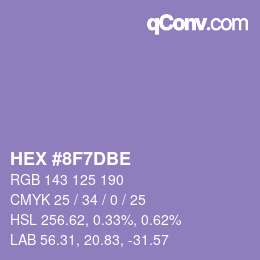 カラーコード: HEX #8F7DBE | qconv.com