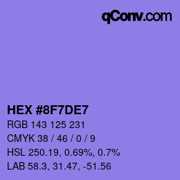 カラーコード: HEX #8F7DE7 | qconv.com