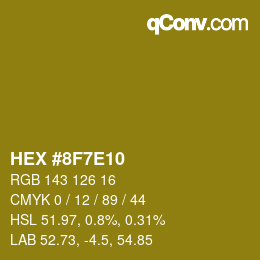 カラーコード: HEX #8F7E10 | qconv.com