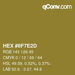カラーコード: HEX #8F7E2D | qconv.com