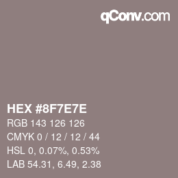 Color code: HEX #8F7E7E | qconv.com