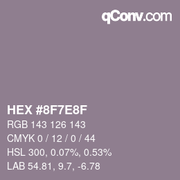 Color code: HEX #8F7E8F | qconv.com