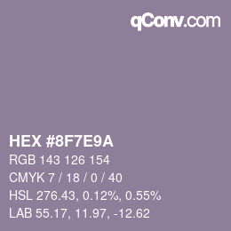 Color code: HEX #8F7E9A | qconv.com