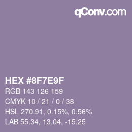 Color code: HEX #8F7E9F | qconv.com