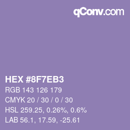 カラーコード: HEX #8F7EB3 | qconv.com