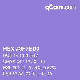 カラーコード: HEX #8F7ED9 | qconv.com