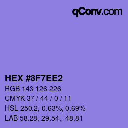 颜色代码: HEX #8F7EE2 | qconv.com