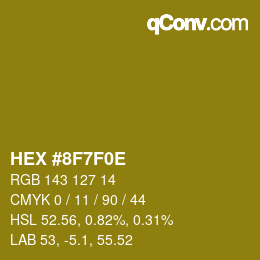 Color code: HEX #8F7F0E | qconv.com