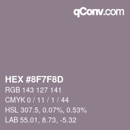 Color code: HEX #8F7F8D | qconv.com