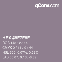 Color code: HEX #8F7F8F | qconv.com