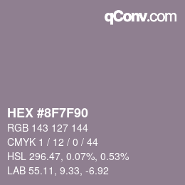 Color code: HEX #8F7F90 | qconv.com
