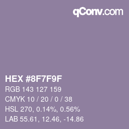 Farbcode: HEX #8F7F9F | qconv.com