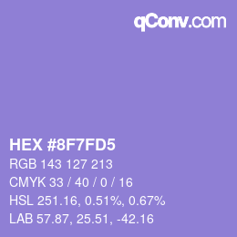 カラーコード: HEX #8F7FD5 | qconv.com
