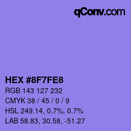 Color code: HEX #8F7FE8 | qconv.com