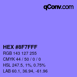 Color code: HEX #8F7FFF | qconv.com