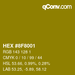 カラーコード: HEX #8F8001 | qconv.com