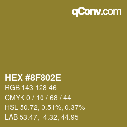 Color code: HEX #8F802E | qconv.com