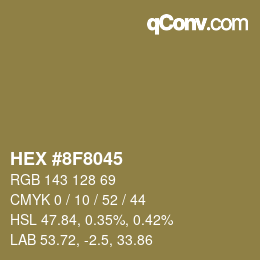 Color code: HEX #8F8045 | qconv.com