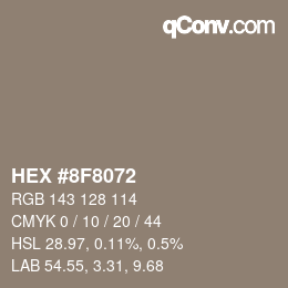 Color code: HEX #8F8072 | qconv.com