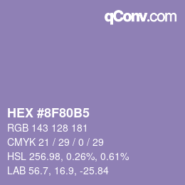 カラーコード: HEX #8F80B5 | qconv.com