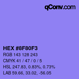 Color code: HEX #8F80F3 | qconv.com