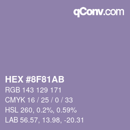 Color code: HEX #8F81AB | qconv.com