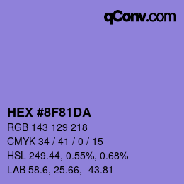 Color code: HEX #8F81DA | qconv.com