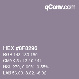 Code couleur: HEX #8F8296 | qconv.com