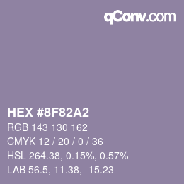 颜色代码: HEX #8F82A2 | qconv.com