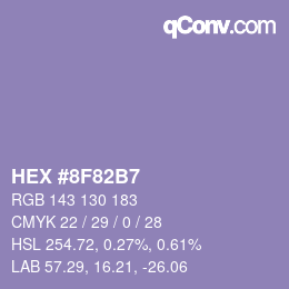 颜色代码: HEX #8F82B7 | qconv.com