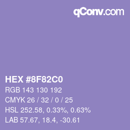 カラーコード: HEX #8F82C0 | qconv.com