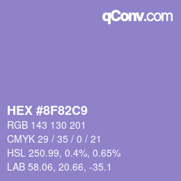 Color code: HEX #8F82C9 | qconv.com