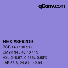 Color code: HEX #8F82D9 | qconv.com