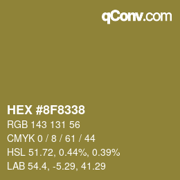 颜色代码: HEX #8F8338 | qconv.com