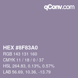 颜色代码: HEX #8F83A0 | qconv.com