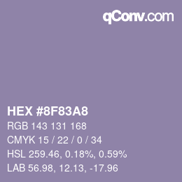 Color code: HEX #8F83A8 | qconv.com