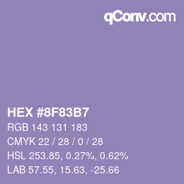 颜色代码: HEX #8F83B7 | qconv.com