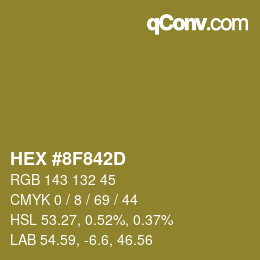 カラーコード: HEX #8F842D | qconv.com