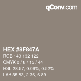 Código de color: HEX #8F847A | qconv.com