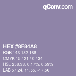 カラーコード: HEX #8F84A8 | qconv.com